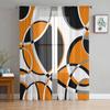 Геометрические абстрактные круглые художественные оранжевые прозрачные прозрачные шторы для спальни, праздничное украшение, оконная вуаль, тюлевая занавеска