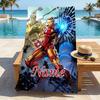 Custom Name Iron Man Flight Stylish Digital Printing Beach Towel Quick‑Drying Absorbent Blanket for Beach Pool Gym Travel