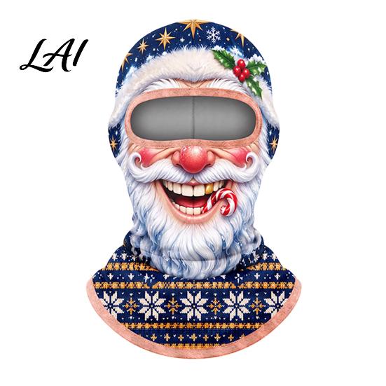 Outdoor Face Guard Velvet Mask for Christmas Santa Snowman Reindeer Elf Balaclava Holiday Winter Windproof Neck Gaiter Skiing Motorcycle Riding Men