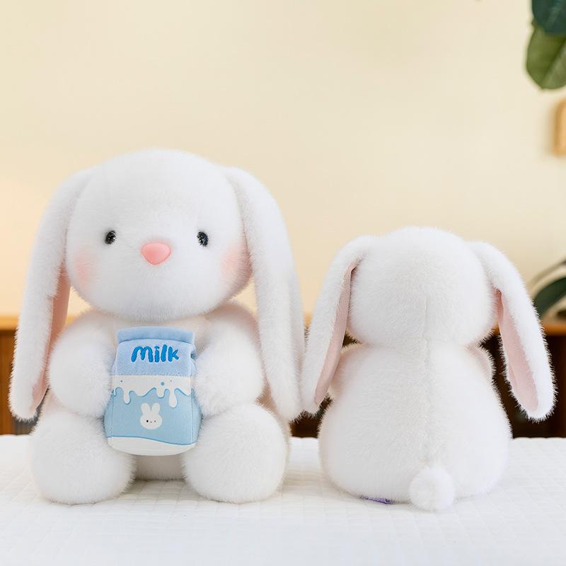 Cute Rose Rabbit Doll Plush Toy Doll Cute Rabbit for Girls and Children Soothing Doll Gift