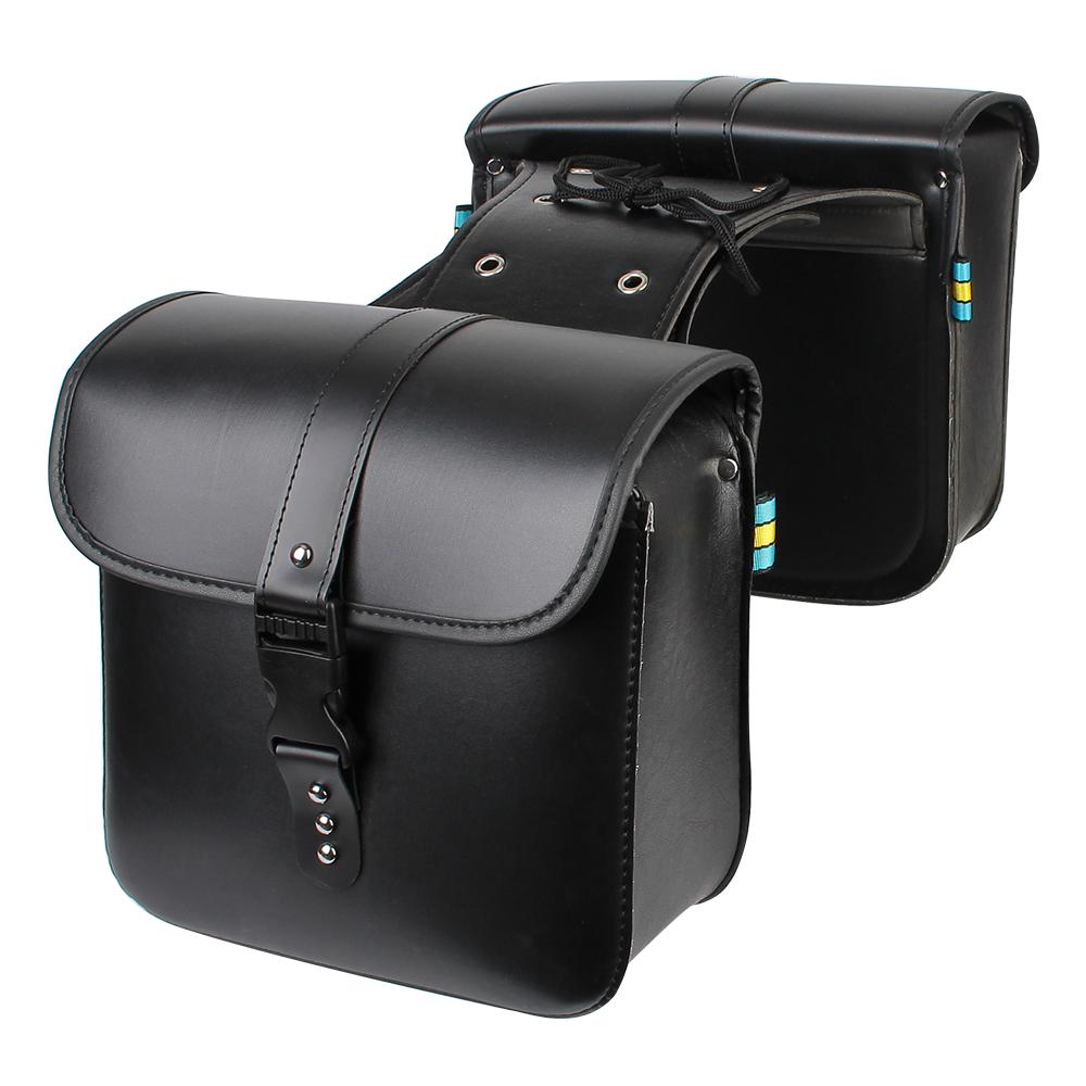 Сумка-кофр из ПУ кожи для бокового багажа, мотоциклетная, для поездок, дорожная, на бак, мотоциклетный задний багажник, чемодан, черная, универсальная, мотоциклетная сумка для хранения инструментов