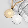 European and American Nine-pointed Star Rune Pendant Necklace Round Plate Necklace Accessories