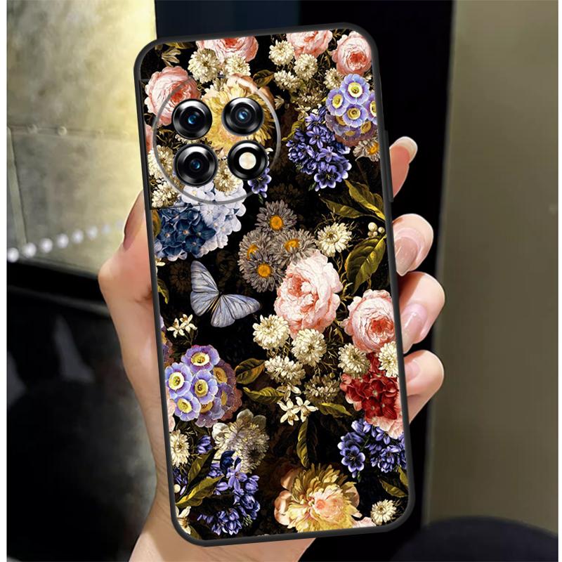 Чехол Midnight Floral для OnePlus Nord 4 CE 3 2 Lite N30 N20 N10 OnePlus 13 12 11 10 Pro 10T 8T 12R 13R