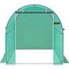Walk-in Tunnel Greenhouse, 12 x 7 x 7 ft Portable Plant Hot House w/ Galvanized Steel Hoops, 1 Top Beams, 2 Diagonal Poles, 2 Zippered Doors & 6