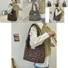 Chic And Trendy Wool Leopard Print Shoulder Tote Bag For Daily Fashion Needs
