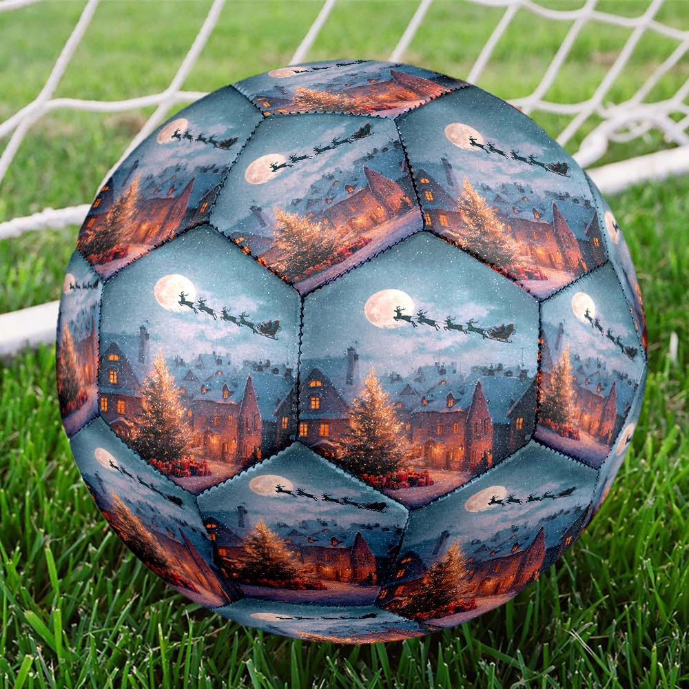 Christmas Santa Claus Theme Size 5 Soccer Ball, Suitable for Both Indoor and Outdoor Matches, a Gift Suitable for Everyone.