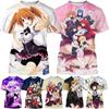 Summer Men's Japanese Anime High School DxD 3D Printing T-shirt Trend Fashion All-match Casual Round Neck Short-sleeved Top