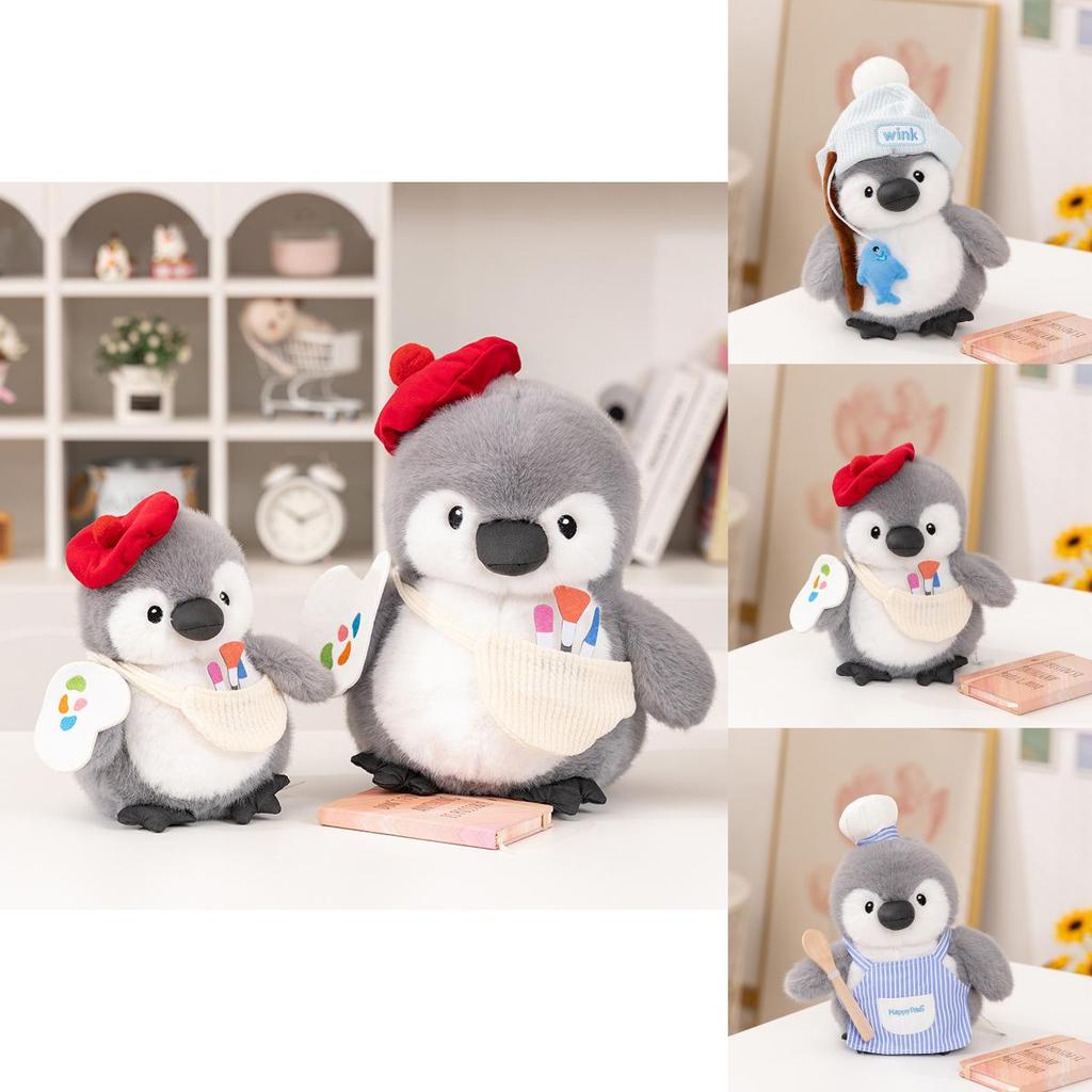 Plush Penguin Toy With Chef Painter And Fisherman Styles For Kids And Collectors