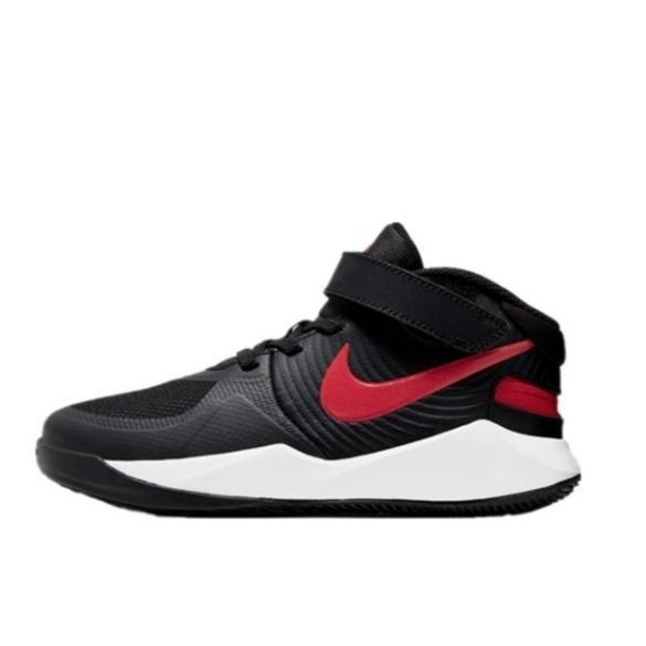 Nike Team Hustle D 9 Flyease Удобные Универсальные Низкие Детские Баскетбольные Кроссовки Детские кроссовки Черный Красный BV2951-061