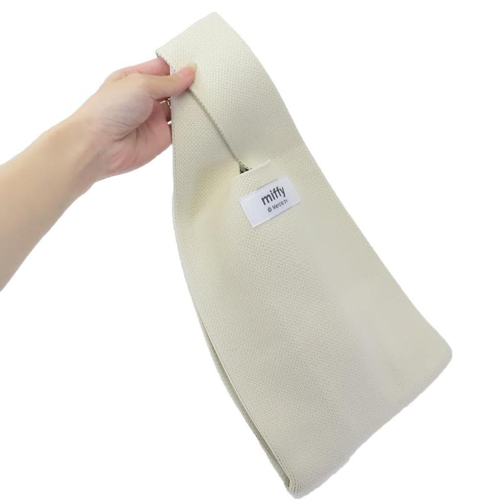 Marimo Craft Вязаная сумка-тоут Миффи W200 x H400 x D100 мм, Лицо, Слоновая кость, (DBM-2640)