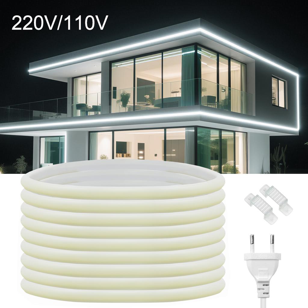 110V 220V COB LED Strip Light Outdoor Waterproof Neon Decor for Garden Kitchen Bedroom Multiple Lengths Available