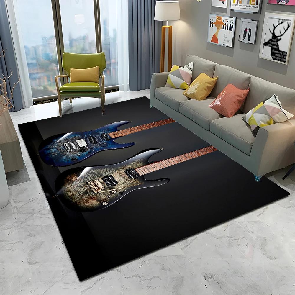 Электрогитара 3D Классическая гитара Ковер Коврик для Дома Гостиной Спальни Дивана Прикроватный коврик Декор, Детский ковер Нескользящий коврик для пола