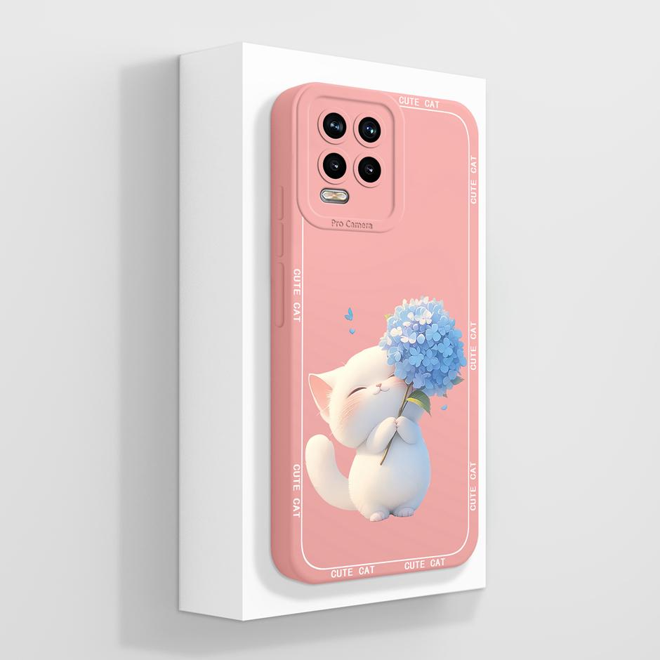 Чехол для OPPO Realme 8 Pro 8i 8S Масляная живопись Котенок Защита от падения Портативный Силиконовый Защитный чехол для телефона Для Realme8Pro realme8i Coque