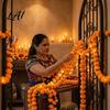 Flexible Floral Lighting for Tables Artificial Marigold Flower String Lights 20/40 LED Cempasuchil Garland Flashing Autumn Harvest Party Ornament