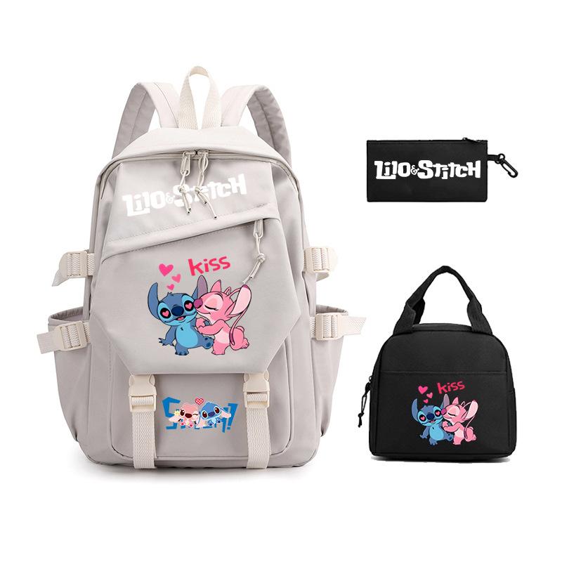 Children'S Backpack Cartoon Printed Student School Bag Lunch Bag Casual Pencil Bag Set