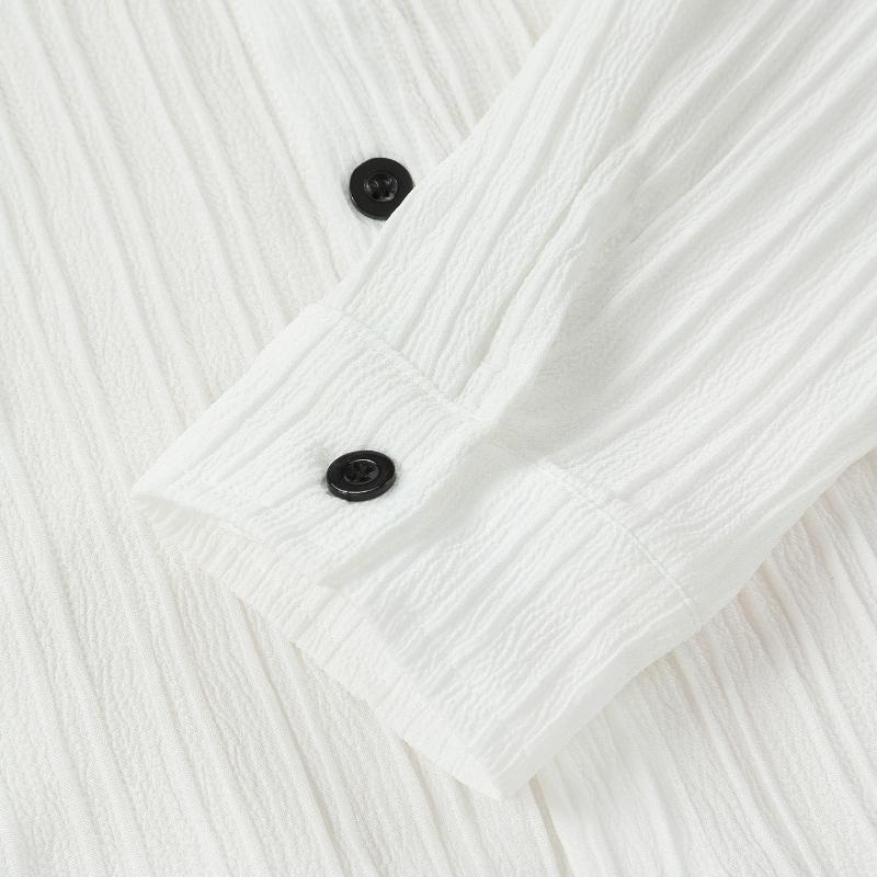 Студенческая форма, рубашка с галстуком, белая рубашка с длинными рукавами для мальчиков, блузка из гофрированной ткани для мальчиков с эластичным галстуком, верх