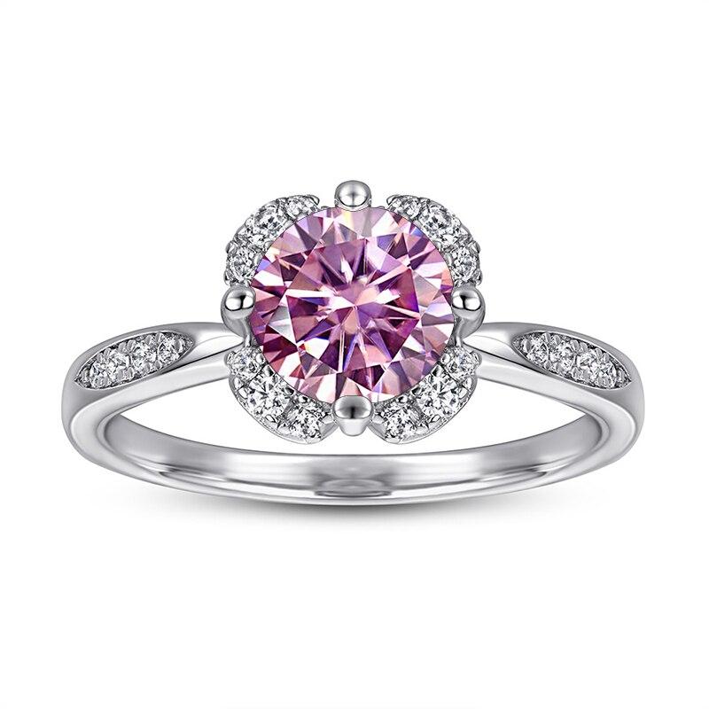 BagueRingen, роскошные кольца из стерлингового серебра 925 пробы с настоящим муассанитом, 1 карат, розовый, синий, зеленый цвет, муассанит, камень, ювелирные изделия для свадебной вечеринки