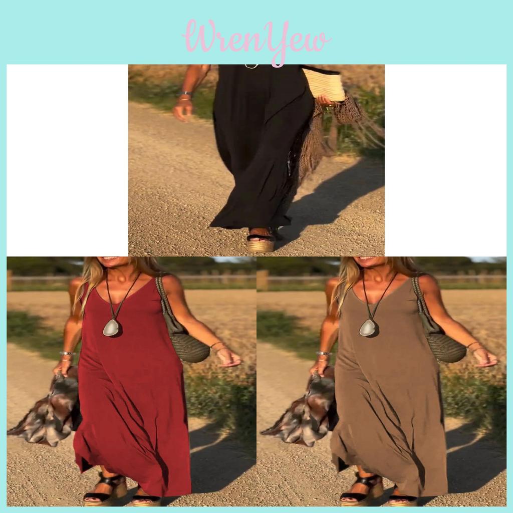 Womens Summer V Neck Tank Dress With Stripes And Beads For Casual Travel