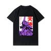 Evangelion Printed Unisex T Shirts Round Neck Cotton Tops Summer Anime Casual Black Tees