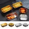 Stainless Steel Fried Food Trays Sqaure Rectangle French Fries Plate Snack Basket  Candy Dessert