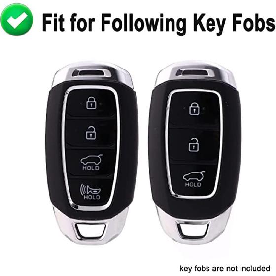 Key Fob Cover Case Fit for Hyundai Kona Santa Fe Elantra GT Veloster Accent Venue Smart Remote Holder Skin Protector Keyless Entry Sleeve