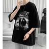 Men Short Sleeve T-Shirts Letter Graphic Print Half Sleeve Tshirts Pullover T-shirt Casual Tee Man Korean Casual Round Neck Retro Tops For