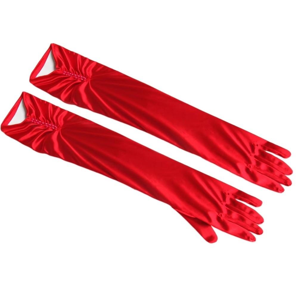 Long Length Satin Gloves Satin Fabric Long Gloves Elegant Bridal Wedding Gloves Cosplay