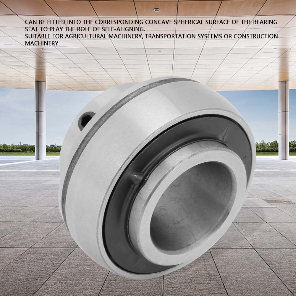 Insert Bearing UC205 25mm, Plated Steel Mounted Bearing with 1 Inch Bore 2 Inch OD, Self Aligning for Agricultural and Construction Machinery A