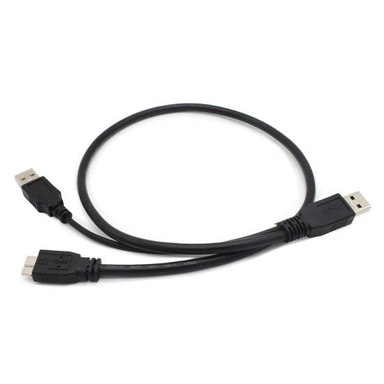 Кабель для мобильного жесткого диска 60 см USB3.0 A «папа» к Micro B, 5 Гбит/с, Y-образная форма, двойное питание, высокоскоростной портативный внешний шнур адаптера для конвектора для жесткого диска