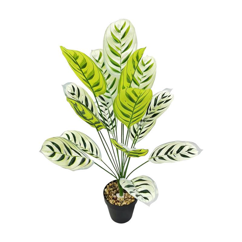 18-Head Monstera Deliciosa and Aglaonema Faux Plant Bonsai for Home Landscaping