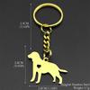 Cute Dog Puppy Heart Labrador Keychain Women Men Stainless Steel Gold Silver Color Animal Pet Lover Family Keyholder Jewelry