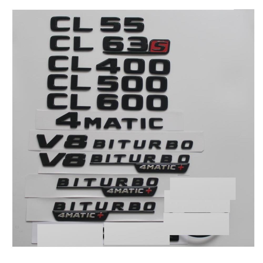 Gloss Black For Mercedes Benz C215 C216 Coupe CL55 CL63 CL65 AMG CL400 CL500 CL600 4MATIC Trunk Rear Star Emblems Badges UD4