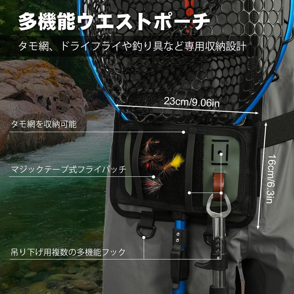 Забродный костюм Goture до груди с держателем для бутылки с водой, дышащий, с карманом на груди на флисовой подкладке для теплых рук, водонепроницаемый чехол для телефона и патч для мушек. Полностью ВА