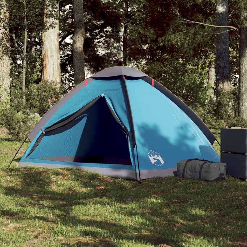 Dome Camping Tent for 2 Persons Blue Waterproof