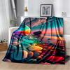 Soft Colorful Pebble Road Throw Blanket Nature Inspired Design for Home Bedroom Bed Sofa Cover Kids  New Style