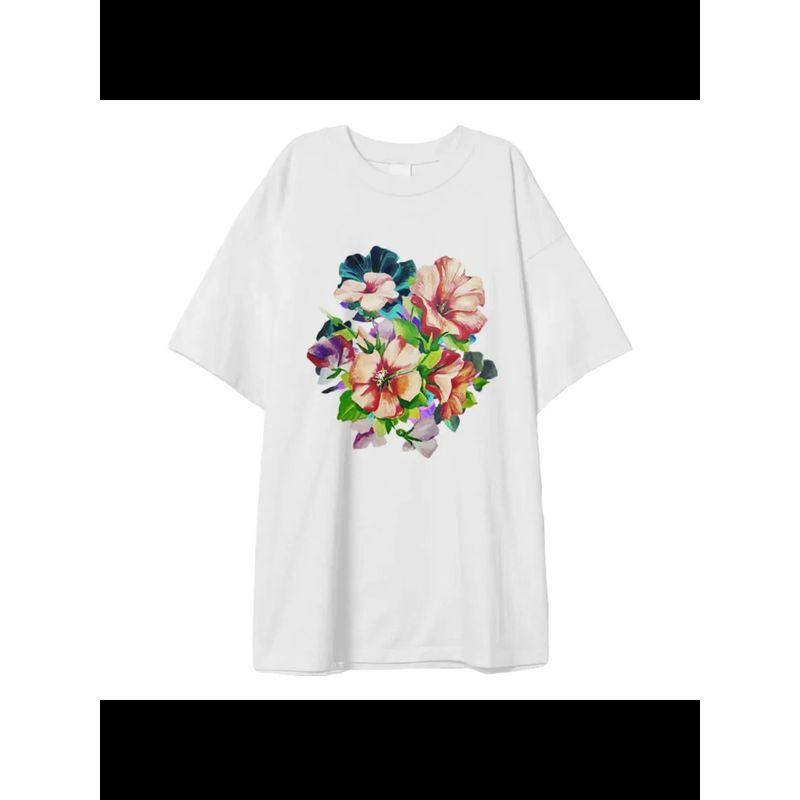 Western Style Fashion Casual Loose Print Short sleeve T-shirt Top Printed Cotton T-shirt Top