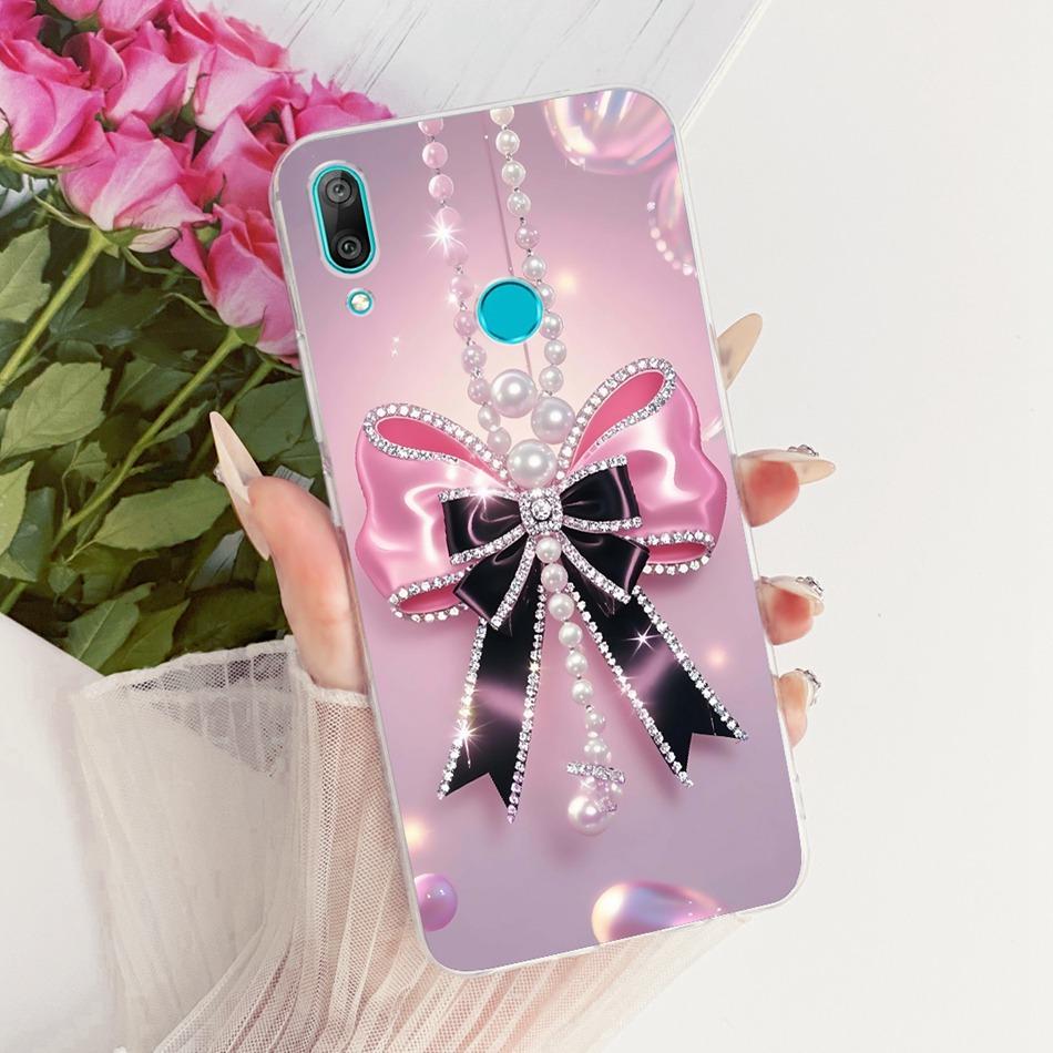 For Huawei Y7 2019 Cute Flower Butterfly Cat Painted Case For Huawei Y7 Y 7 Prime Pro 2019 Soft Silicone TPU Phone Cases