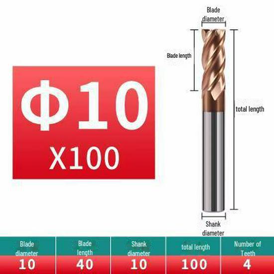 Фреза из вольфрамовой стали с 4 режущими кромками, 55 градусов - цельный твердосплавный концевой резец с прямым хвостовиком - фреза с ЧПУ