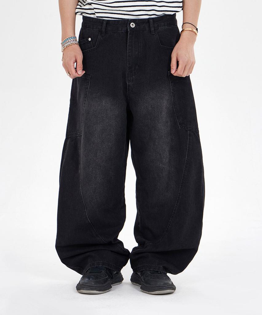 MAKEITTO Balloon Wide Denim Pants_Black