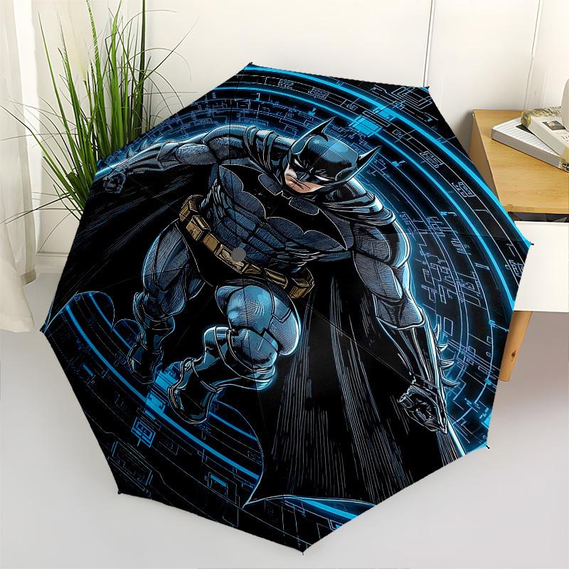 1pc Awesome Batman Automatic Folding Umbrella - Compact 8-Rib Design, Durable Plastic & Iron1320L
