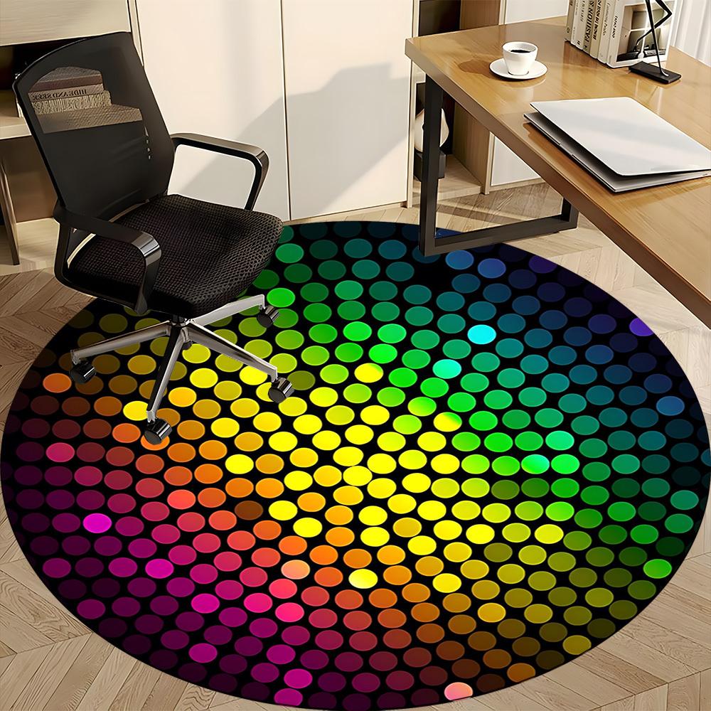 1pc Disco Ball Pattern Carpet for Office Non-Slip, Round Carpet, Soft & Comfortable, Carpet for Office, Lightweight Round Floor Mat yy251226086