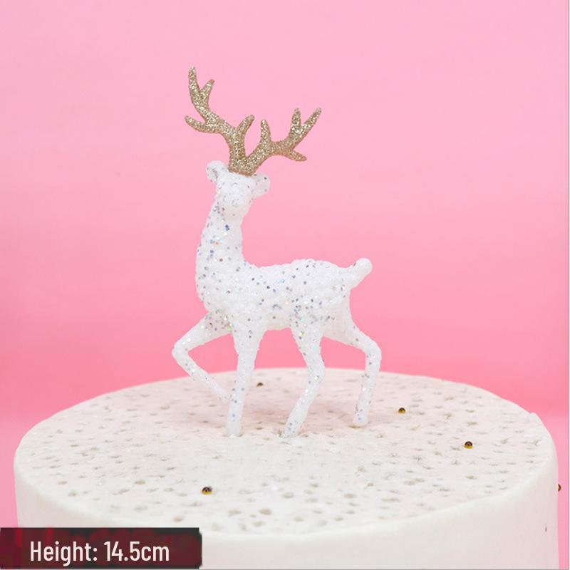 Блестящая рождественская фигурка оленя на торт: Украшение в виде оленя из кристаллов для десертов и праздничного декора