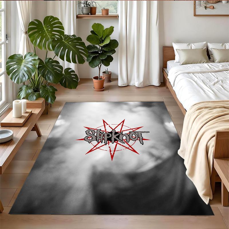 Slipknot Print Crystal Velvet Plush Rug Wear?Resistant Anti?Slip Floor Mat For Indoor Household Decoration