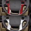 2pcs Red Carbon Fiber Car Steering Wheel Cover Sticker For Toyota Prado 10-18