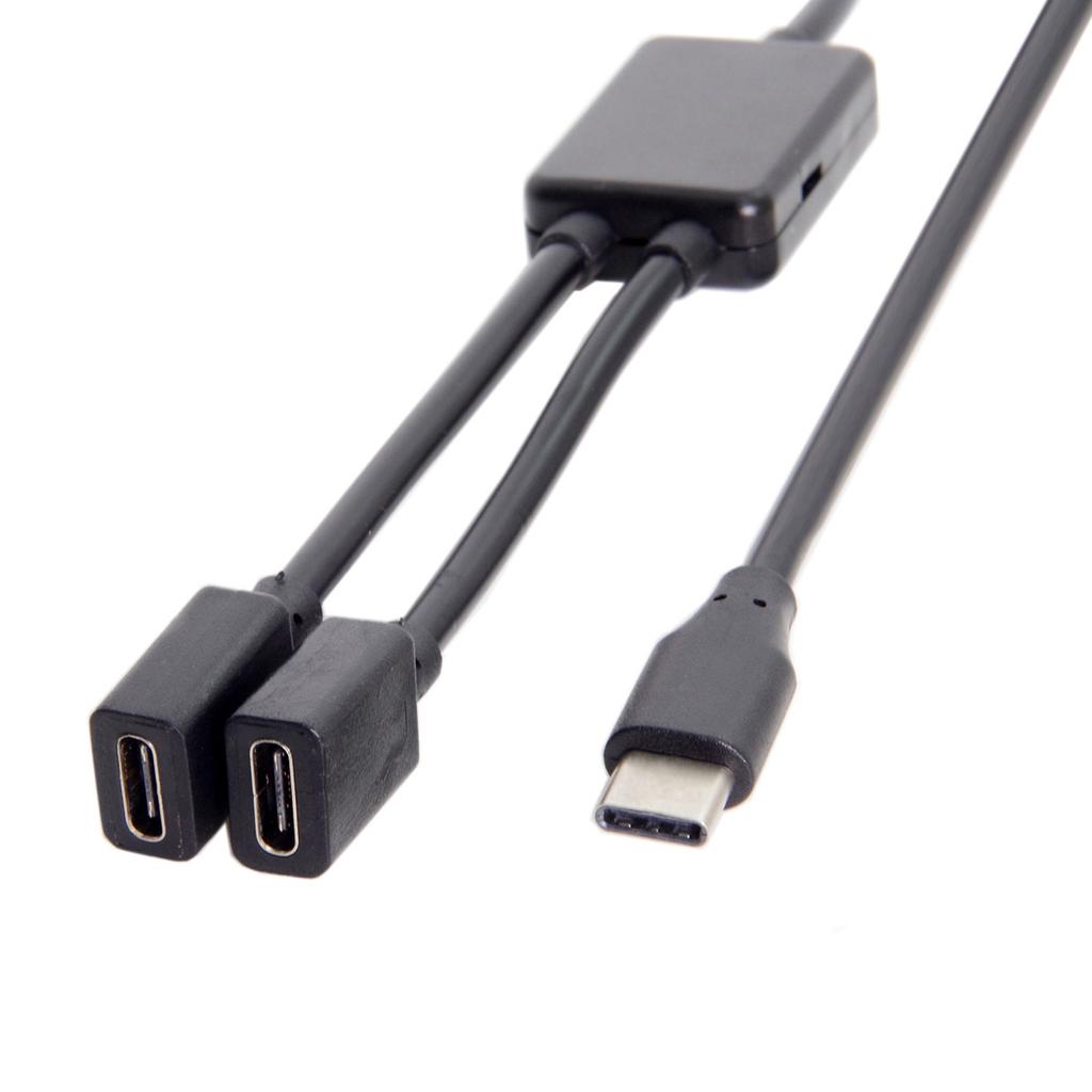 OTG-кабель Type C 1 Male на 2 USB Type C Female для компьютера, ноутбука, мобильного телефона