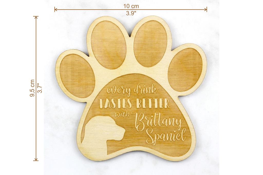 Brittany Spaniel, Brittany Wiegref – Mug coaster, engraved coaster with dog | Art-Dog