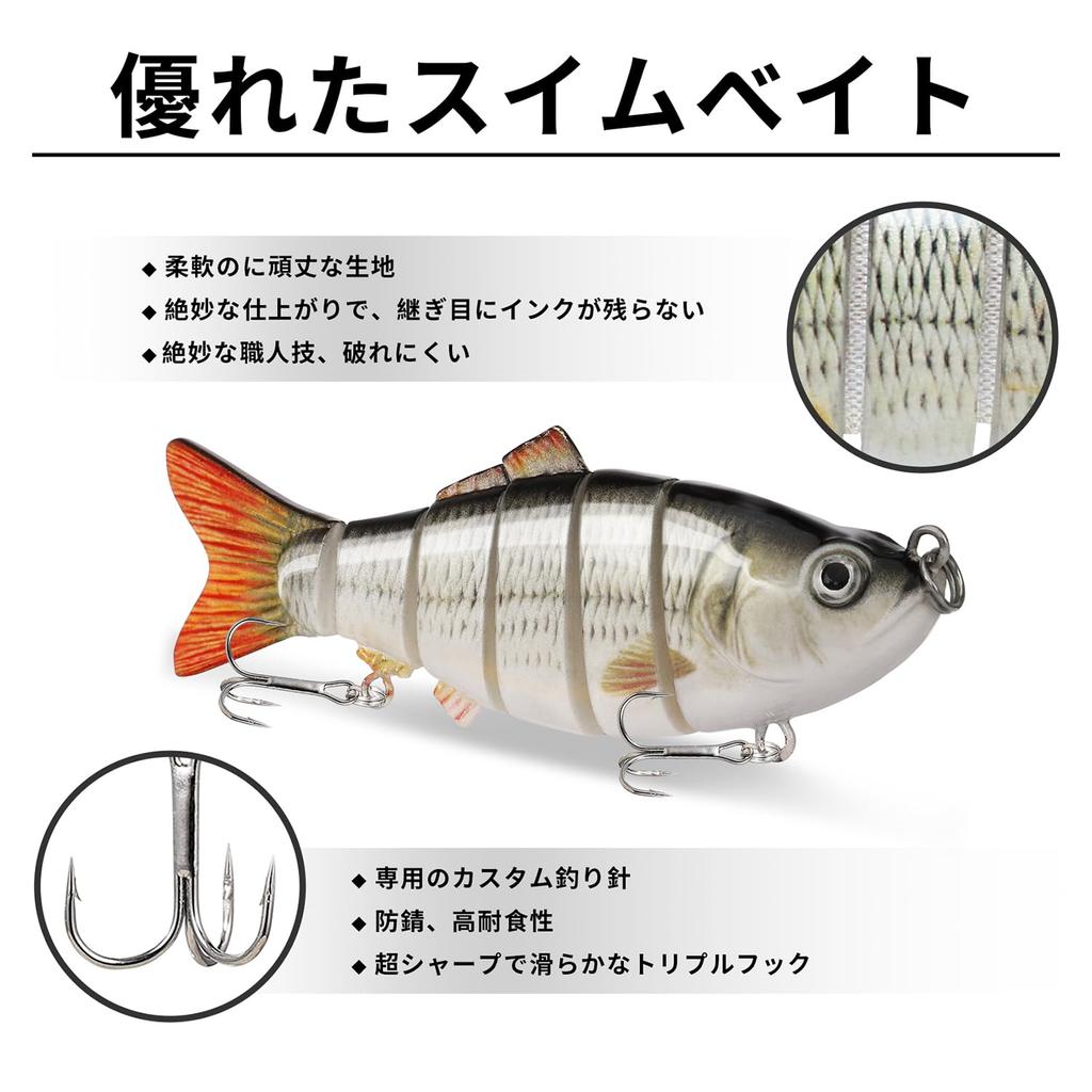 TRUSCEND Fishing Saltwater Freshwater Suitable for Spanish and Various Other [6-Joint Design] Lure, 20g, 3-Pack, Lifelike, & Minnow, Seabass,