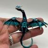 Vintage Style Design Dragon Brooch Fine Pin High Quality Pendant Blue Rhinestone Enamel Silver Costume Party Women's Accessories