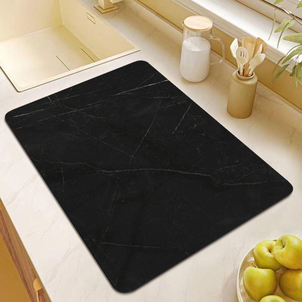 Luxury Drain Pad Marble Grain Countertop Dry Mats Insulation Mat Dish Drying Mat  Table Decor