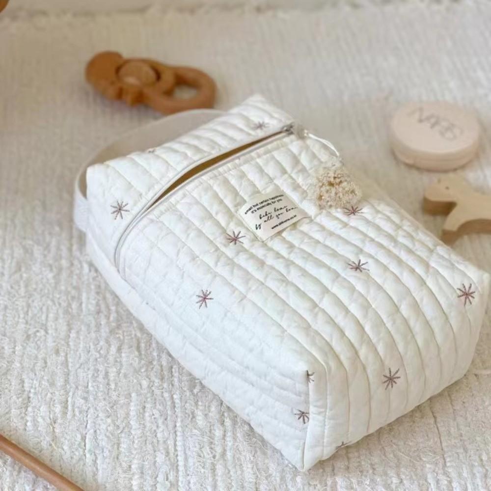 Quilted Baby Diaper Bag Large Capacity Embroidery Mommy Bag Handbags Diaper Organizer  Newborn